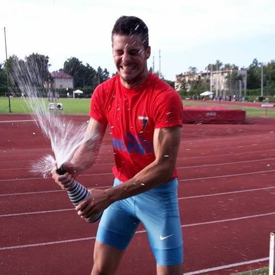 Ivan Horvat celebrating new Croatian record 5.65m